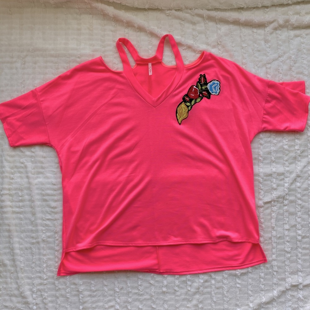 My Story Women’s Hot Pink Short Sleeve Blouse